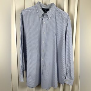 Ralph Lauren Dress Shirt - White & Blue Stripes- Men’s XL